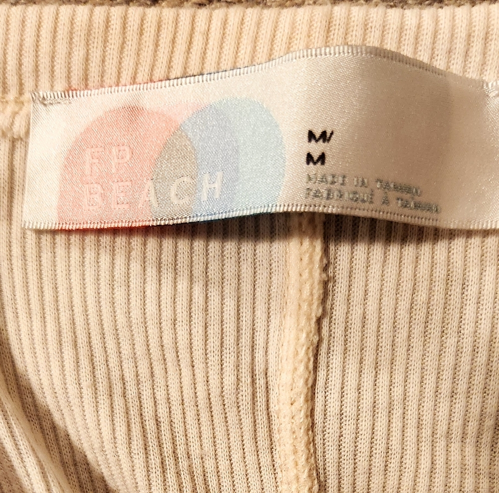 Free People Beach Bonita Ribbed Cream Cardigan Dress‎ Cover Up - Picture 6 of 6